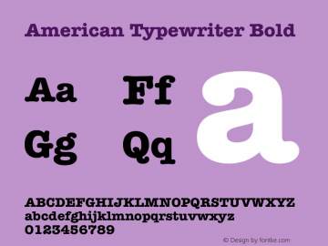 American Typewriter Bold Unknown图片样张