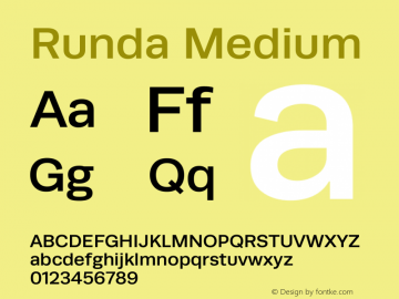 Runda Medium Version 1.000图片样张