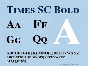 Times SC Bold V.1.0 Font Sample