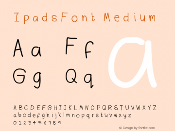 IpadsFont Medium Version 001.000 Font Sample