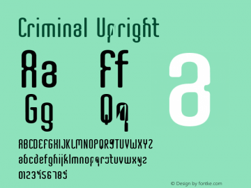 Criminal Upright Macromedia Fontographer 4.1 11.04.99 Font Sample