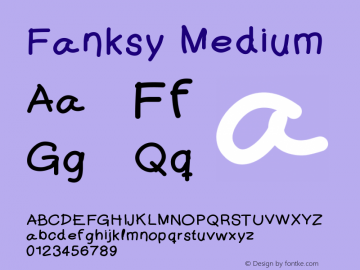 Fanksy Medium Version 001.000 Font Sample