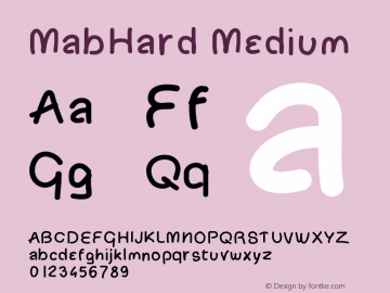 MabHard Medium Version 001.000 Font Sample