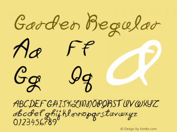 Garden Regular Version 1.00 Font Sample