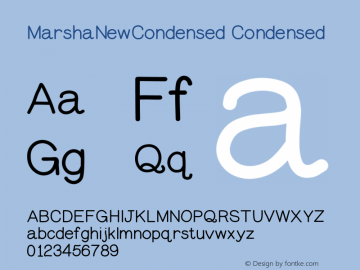 MarshaNewCondensed Condensed Version 001.000 Font Sample