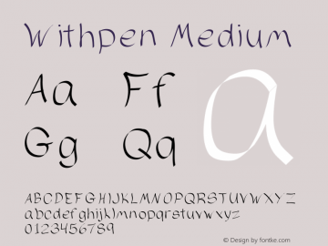 Withpen Medium Version 001.000 Font Sample