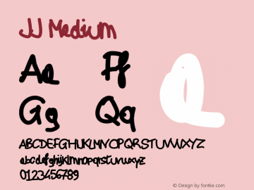 JJ Medium Version 001.000 Font Sample