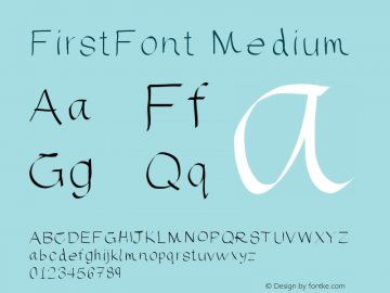 FirstFont Medium Version 001.000图片样张