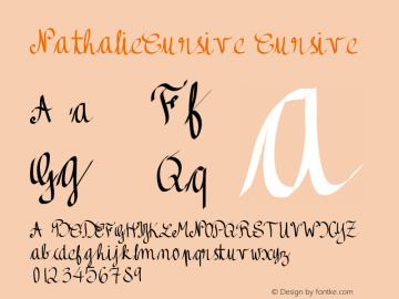 NathalieCursive Cursive Version 001.000 Font Sample