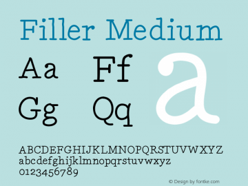 Filler Medium Version 001.000 Font Sample