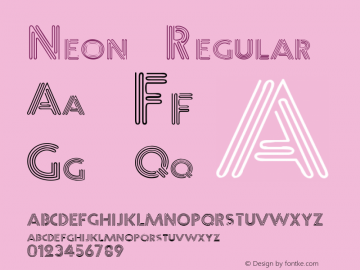 Neon Regular (C)1992 Font Sample