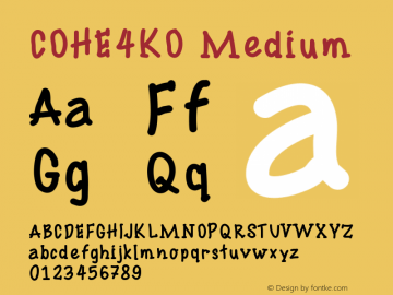 COHE4KO Medium Version 001.000 Font Sample