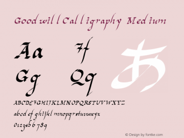 GoodwillCalligraphy Medium Version 001.000 Font Sample