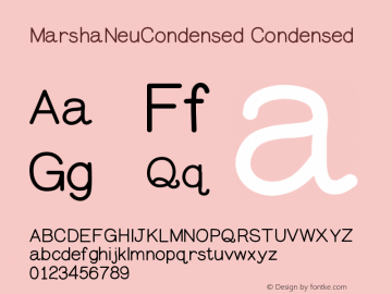 MarshaNeuCondensed Condensed Version 001.000 Font Sample
