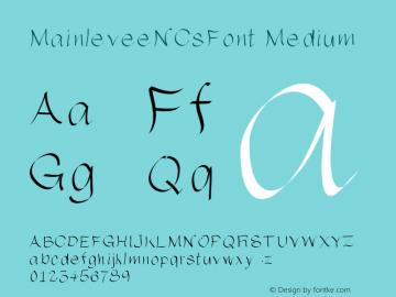 MainleveeNCsFont Medium Version 001.000图片样张