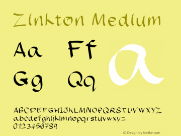 Zinkton Medium Version 001.000 Font Sample