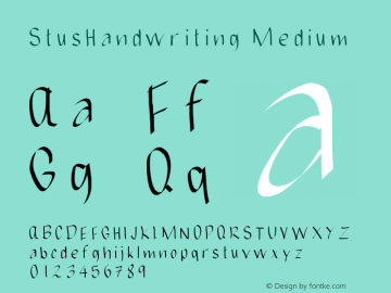 StusHandwriting Medium Version 001.000图片样张