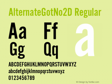 AlternateGotNo2D Regular Version 1.10;com.myfonts.easy.urw.alternate-gothic.no2-d.wfkit2.version.3q3b Font Sample