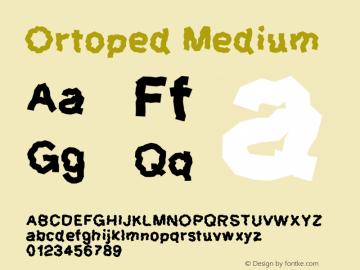 Ortoped Medium Version 001.000 Font Sample