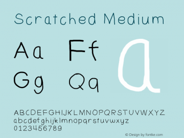 Scratched Medium Version 001.000 Font Sample