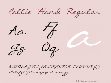 Callie Hand Regular Version 1.000图片样张
