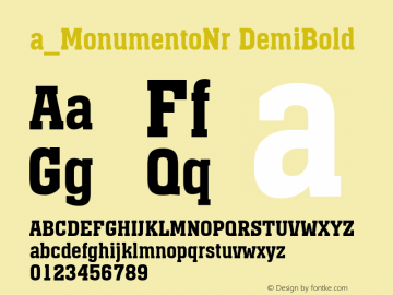 a_MonumentoNr DemiBold Macromedia Fontographer 4.1 19.10.97 Font Sample