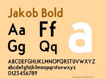 Jakob Bold Version 1.8 (17.12.2010) Font Sample