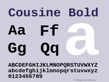 Cousine Bold Version 1.20图片样张