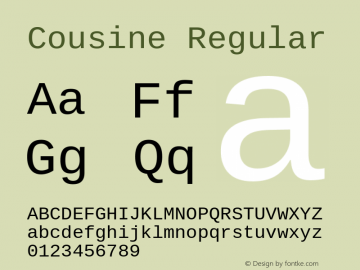 Cousine Regular Version 1.20 Font Sample