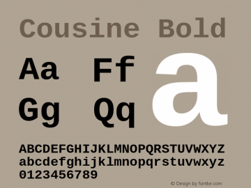 Cousine Bold Version 1.21 Font Sample