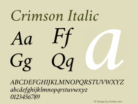 Crimson Italic Version 0.12图片样张