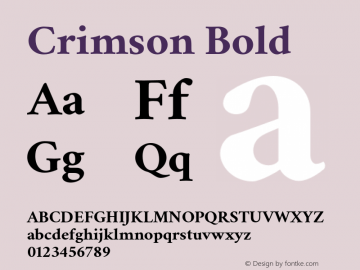 Crimson Bold Version 0.12 Font Sample