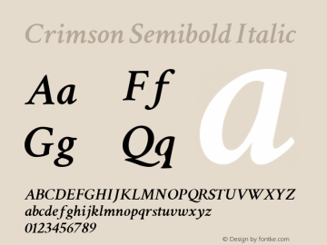 Crimson Semibold Italic Version 0.12图片样张