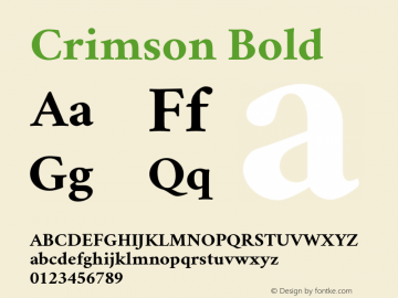 Crimson Bold Version 0.8 Font Sample