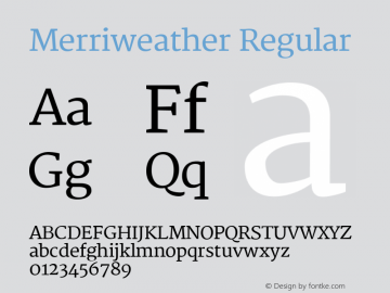 Merriweather Regular Version 1.267 Font Sample