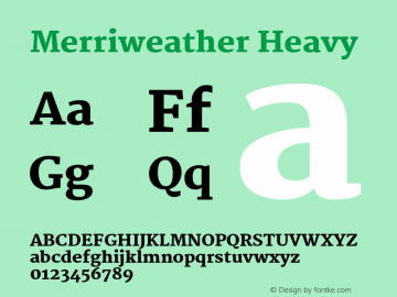 Merriweather Heavy Version 1.003 Font Sample