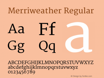 Merriweather Regular Version 1.003 Font Sample