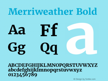 Merriweather Bold Version 1.005 Font Sample