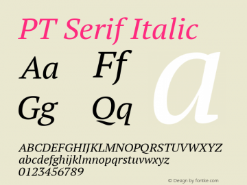 PT Serif Italic Version 1.000图片样张