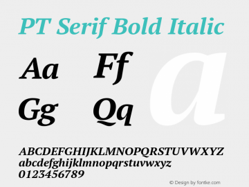 PT Serif Bold Italic Version 1.000W图片样张