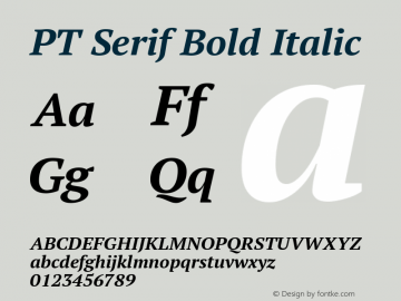 PT Serif Bold Italic Version 1.000W OFL图片样张