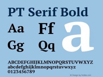 PT Serif Bold Version 1.002 Font Sample