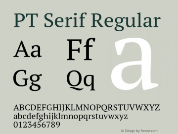 PT Serif Regular 10.0d1e1 Font Sample