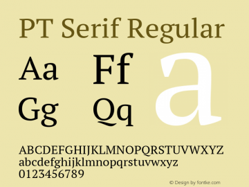 PT Serif Regular Version 1.000图片样张