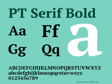 PT Serif Bold Version 1.000W OFL Font Sample