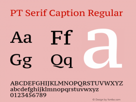 PT Serif Caption Regular Version 1.000W OFL Font Sample