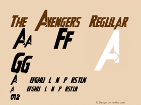 The Avengers Regular Version 1.003 Font Sample