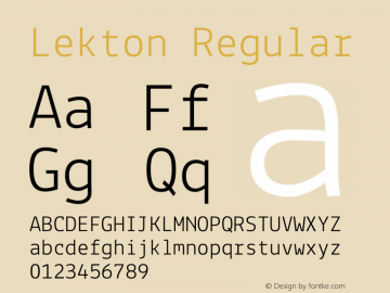 Lekton Regular Version 34.000 Font Sample