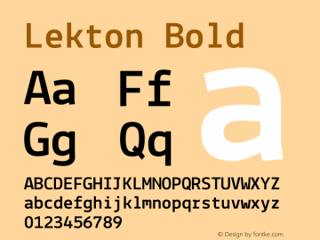 Lekton Bold Version 34.000 Font Sample