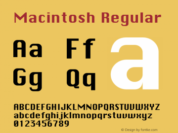 Macintosh Regular Unknown Font Sample